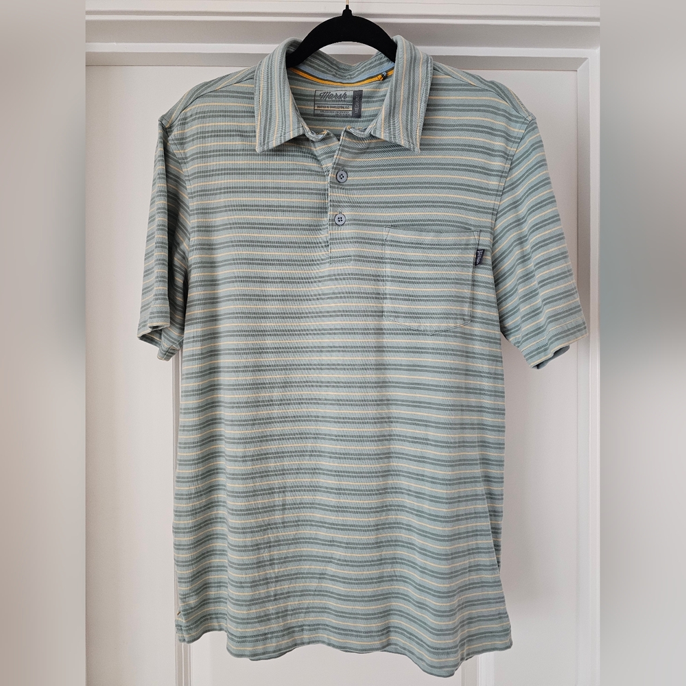 Marsh Wear Blue Striped Polo Shirt